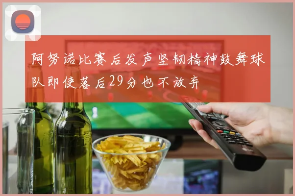 阿努诺比赛后发声坚韧精神鼓舞球队即使落后29分也不放弃
